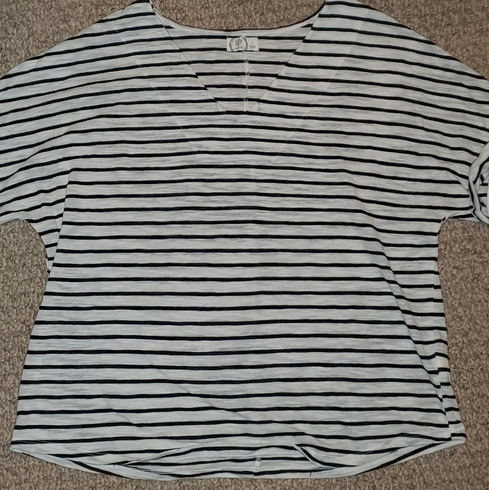 Black and white striped top